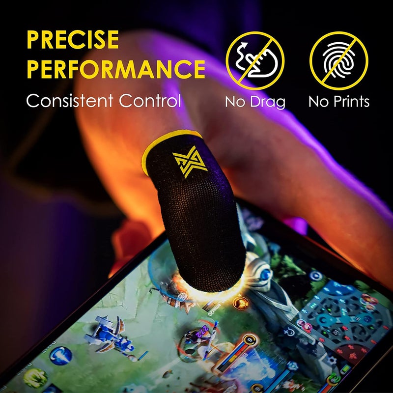 MOBILEGAMINGCORPS 6 Pack Mobile Gaming Corps ClawSocks Phone Gaming Finger Sleeves - Carbon - Image 2